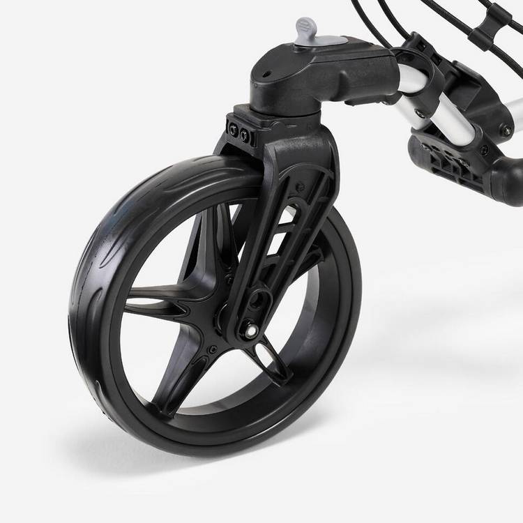 Decathlon 3-wheel golf trolley 360 degree silver, imported from the UK