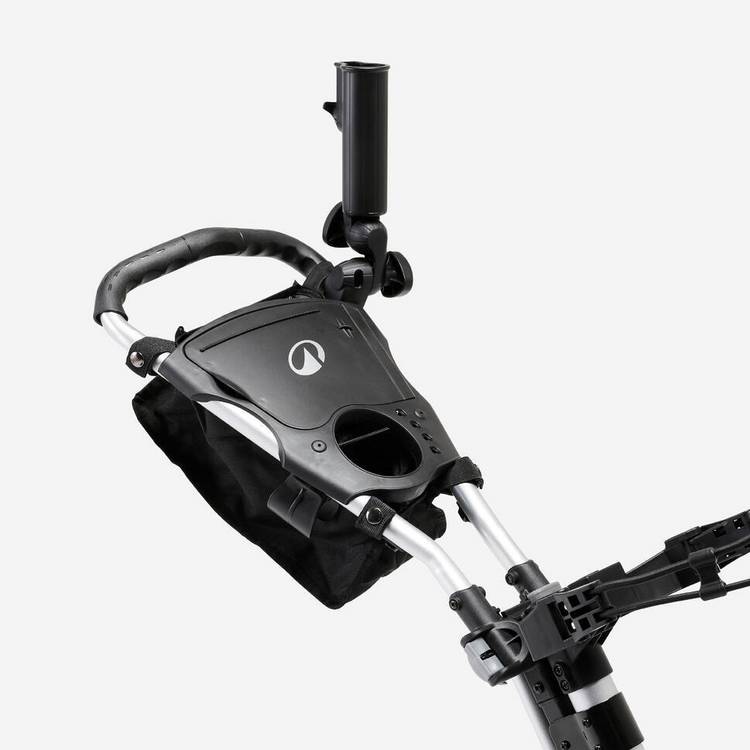 Decathlon 3-wheel golf trolley 360 degree silver, imported from the UK