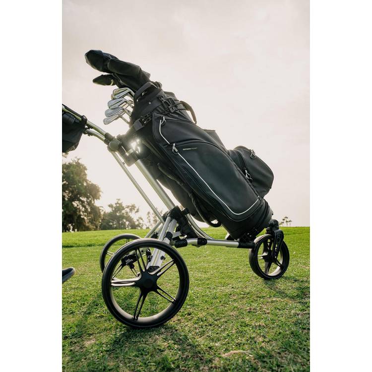 Decathlon 3-wheel golf trolley 360 degree silver, imported from the UK