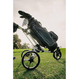 Decathlon 3-wheel golf trolley 360 degree silver, imported from the UK