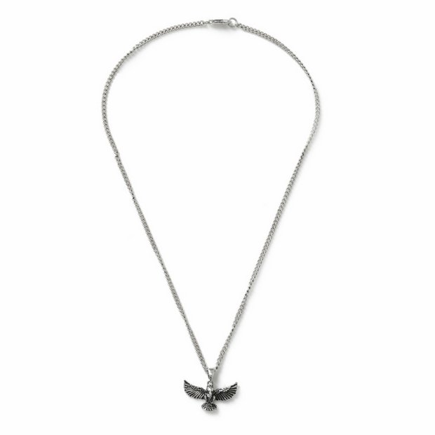 Uncommon Souls silver tone eagle pendant necklace 50cm, UK version
