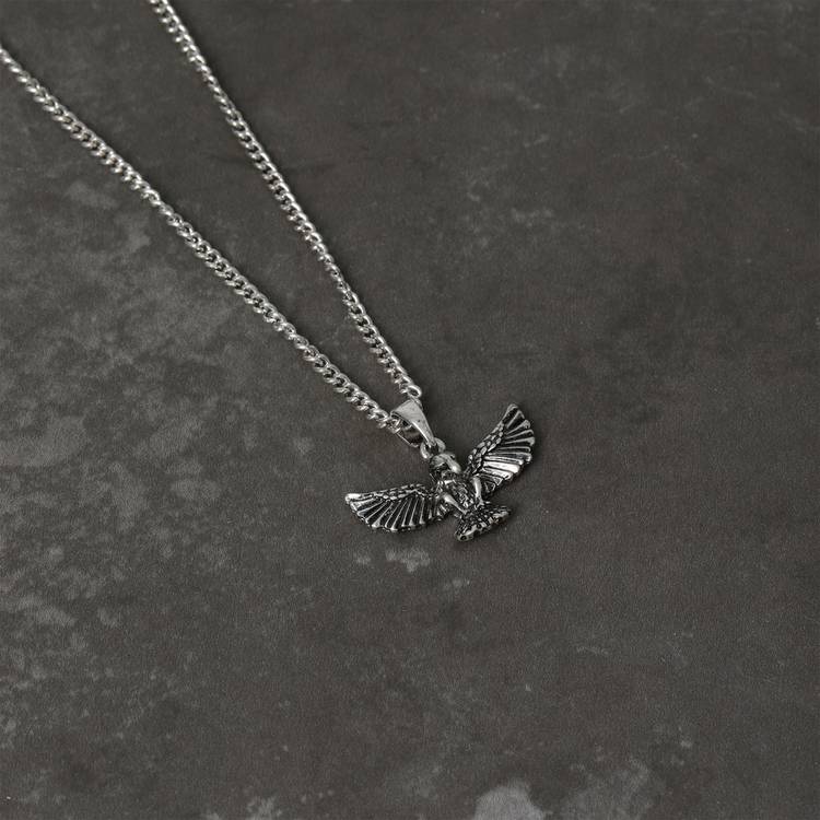 Uncommon Souls silver tone eagle pendant necklace 50cm, UK version