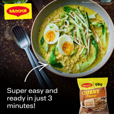 Maggi 3 Minute curry noodles multipack 5x59g (British brand)