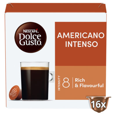 Nescafe Dolce Gusto Americano Intenso coffee pods x16, imported from the UK