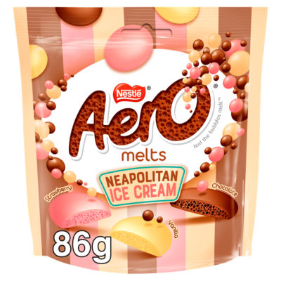 Aero Melts Neapolitan Ice Cream Flavour Chocolate Sharing Bag 86g