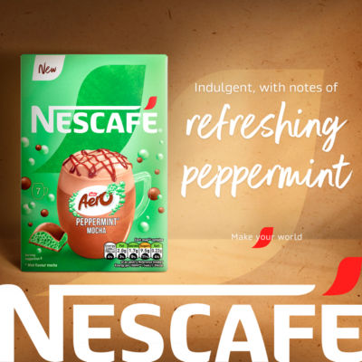 Nescafe Peppermint Aero Mocha sachets 7 x 19g, imported from the UK