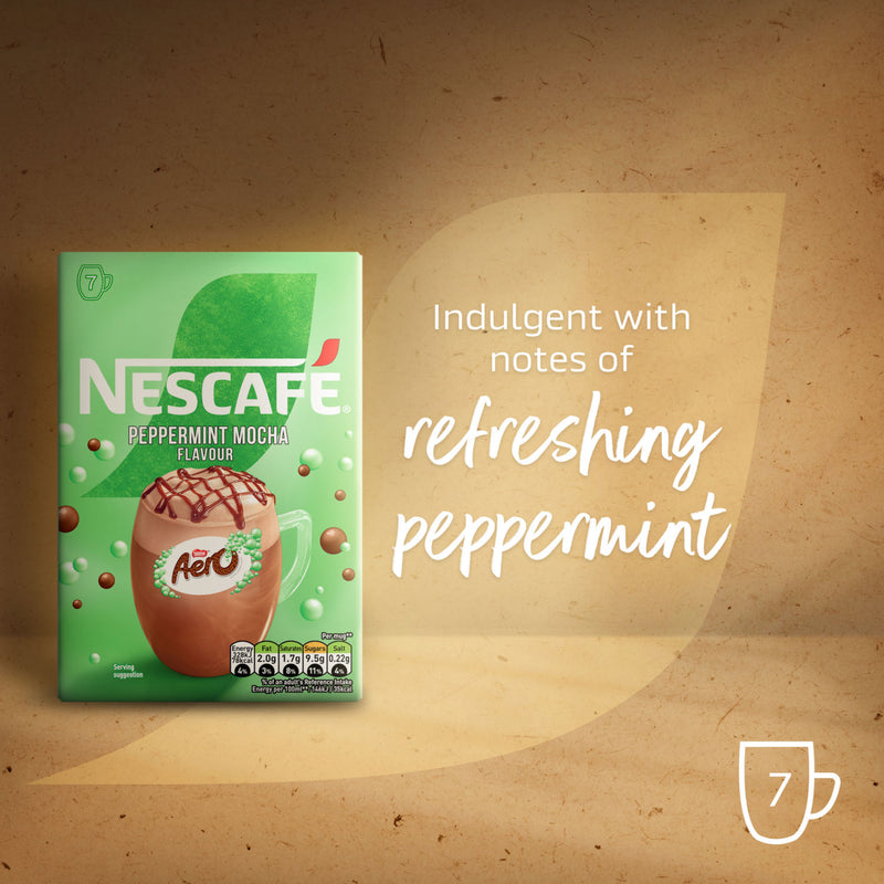 Nescafe Peppermint Aero Mocha sachets 7 x 19g, imported from the UK
