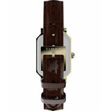 Timex women's white dial watch with brown leather strap, imported from the UK