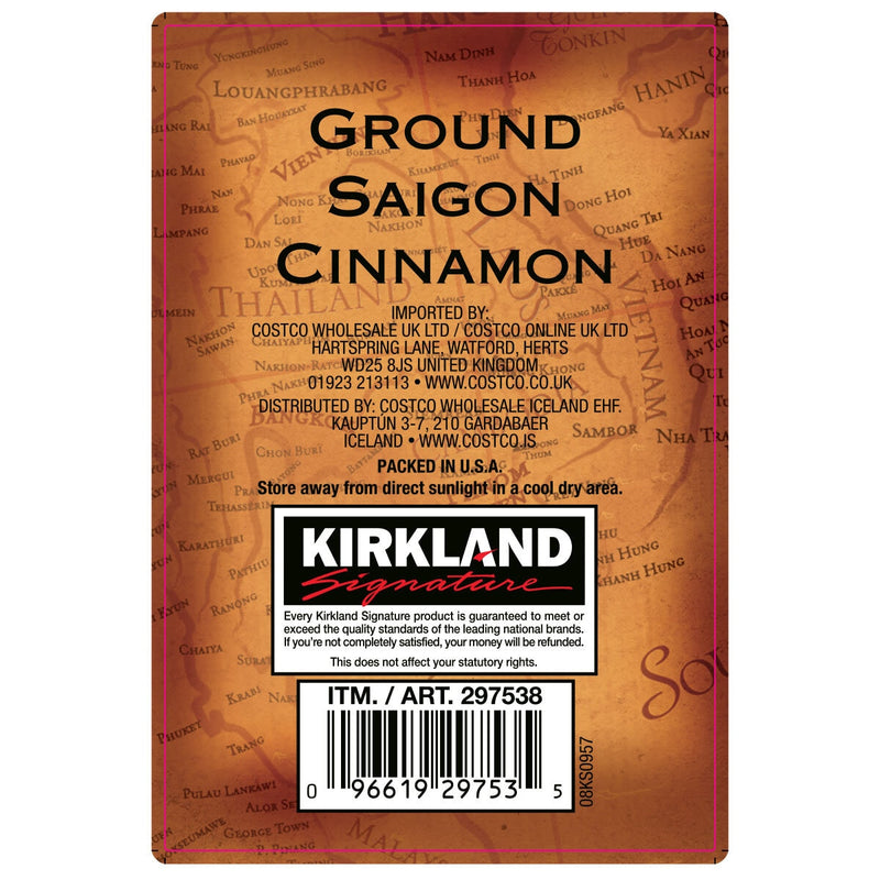 Kirkland Signature ground Saigon cinnamon 303g, UK version