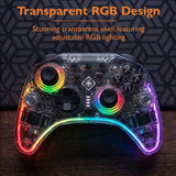 Deltaco clear RGB wireless controller for Switch 2, imported from the UK