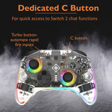 Deltaco clear RGB wireless controller for Switch 2, imported from the UK