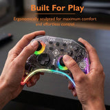 Deltaco clear RGB wireless controller for Switch 2, imported from the UK
