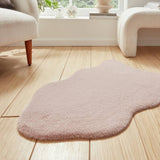 Think Rugs single pelt faux fur rug dusty rose 58x90cm, UK version