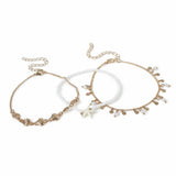 Freedom gold tone shell, bead, starfish bracelet set, UK version