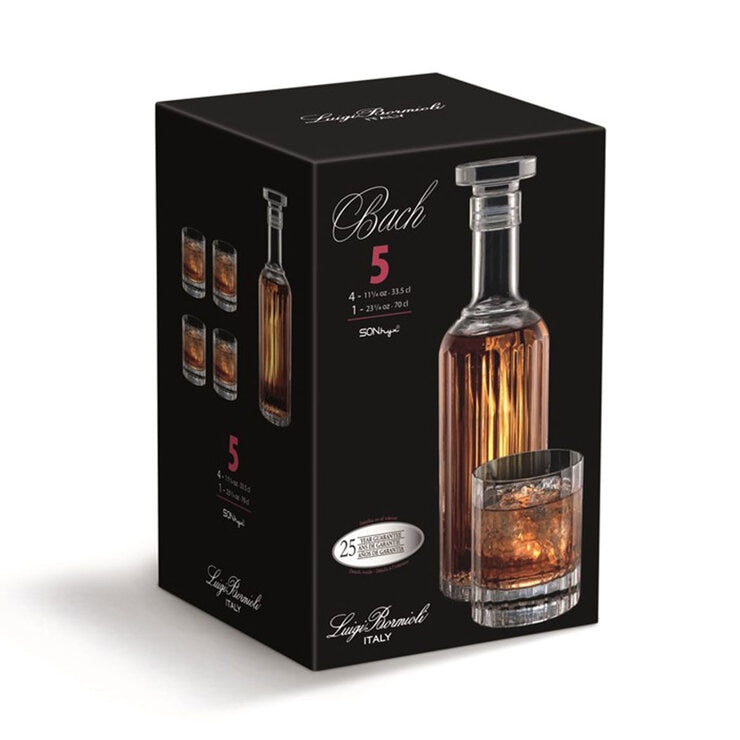 Luigi Bormioli Bach whisky set 5 piece, imported from the UK