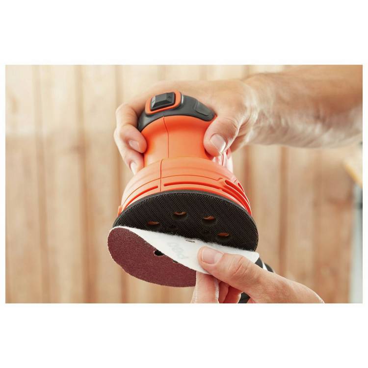 Black+Decker 230W corded orbital sander, imported from the UK