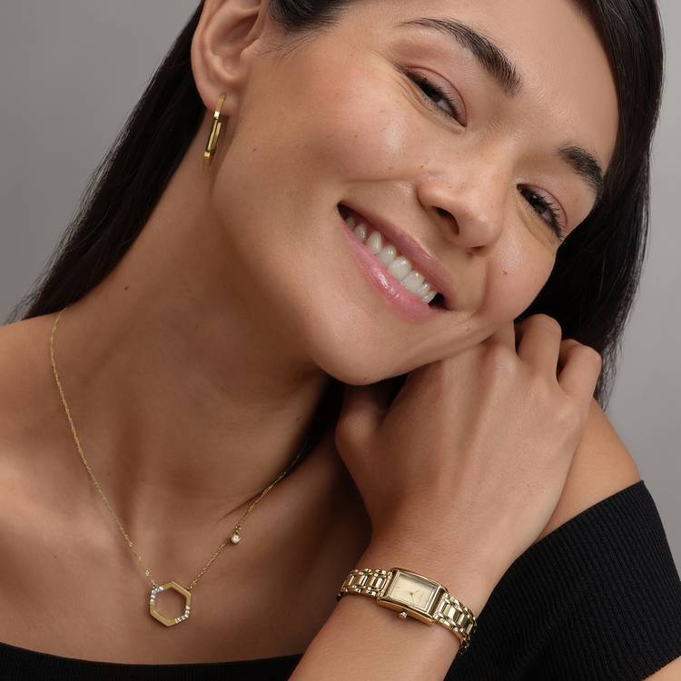 Olivia Burton stainless steel gold coloured bracelet watch (British brand)