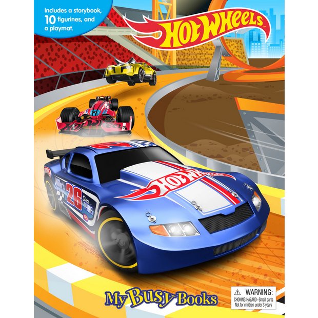 Mattel Hot Wheels Busy Book with figurines and playmat, imported from the UK