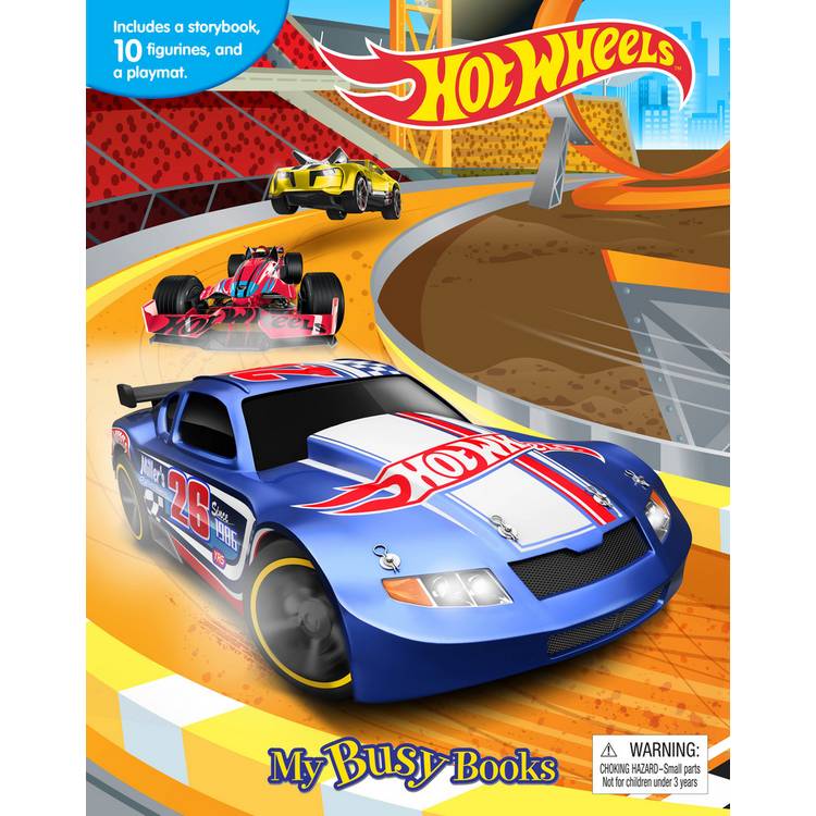 Mattel Hot Wheels Busy Book with figurines and playmat, imported from the UK