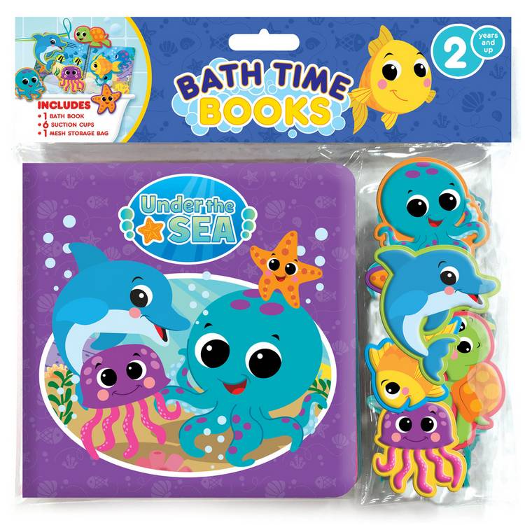 Phidal Under the Sea bathtime book with suction cup figures, UK version