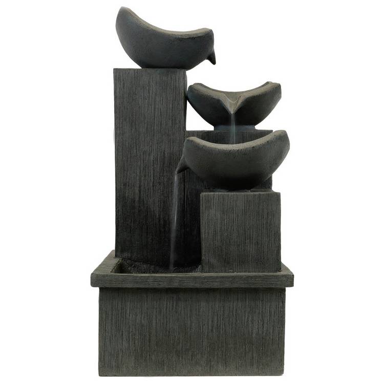 Streetwize cascading slate solar water feature H72cm W38cm D38cm, UK version