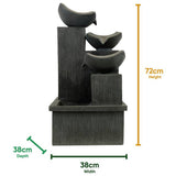 Streetwize cascading slate solar water feature H72cm W38cm D38cm, UK version