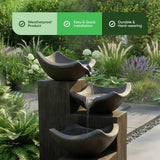 Streetwize cascading slate solar water feature H72cm W38cm D38cm, UK version
