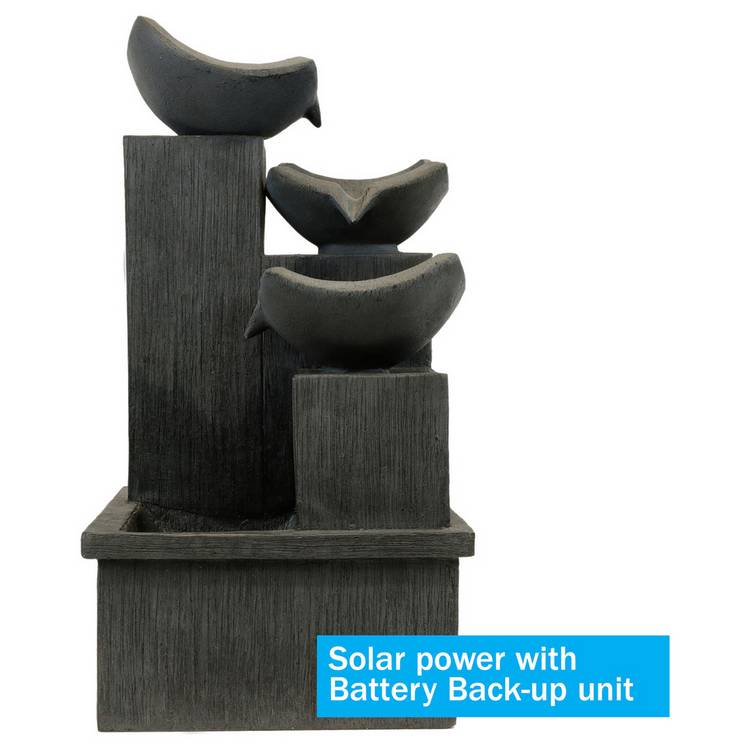 Streetwize cascading slate solar water feature H72cm W38cm D38cm, UK version