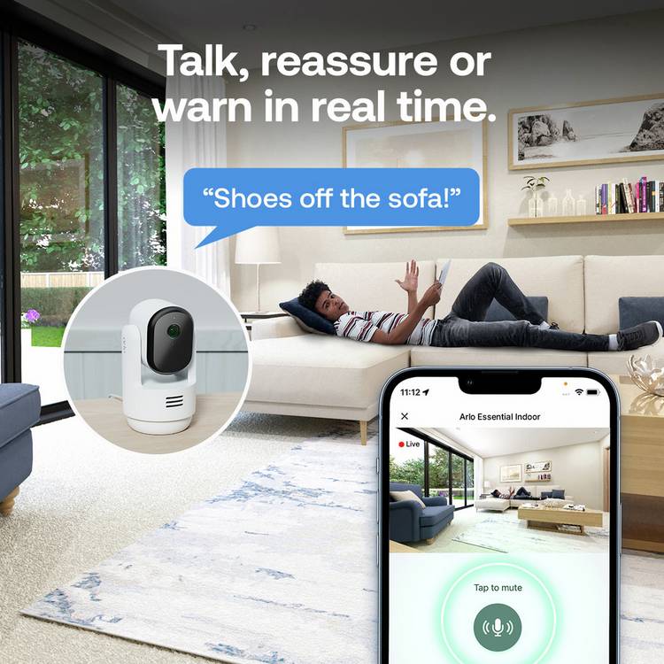 Arlo Essential 3 Pan-Tilt 2K indoor security camera (British brand)