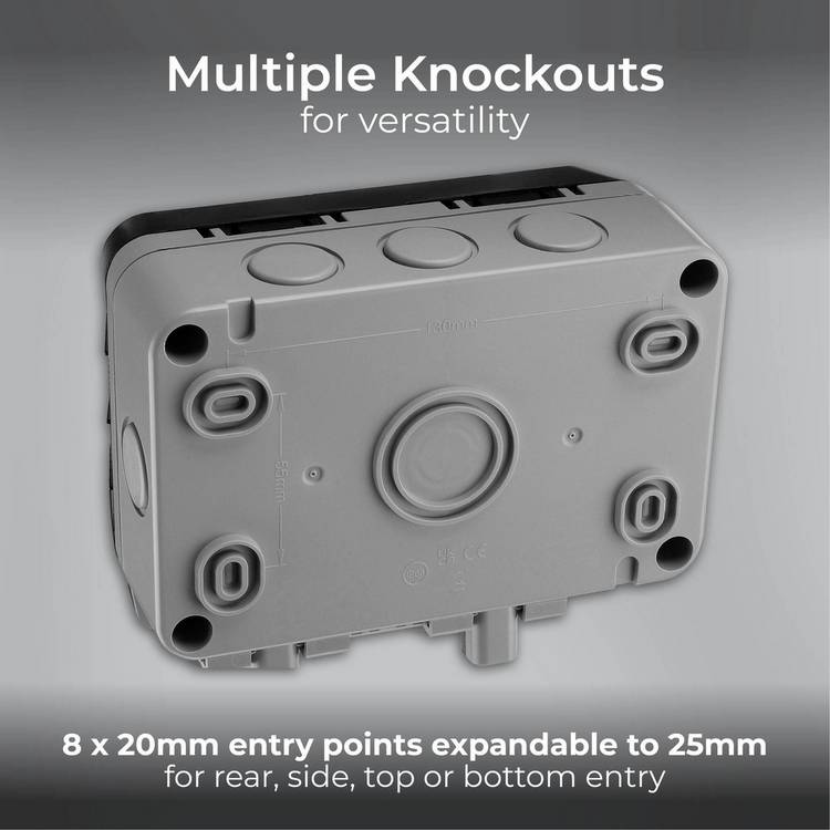 BG 2 gang smart outdoor switched socket grey, imported from the UK