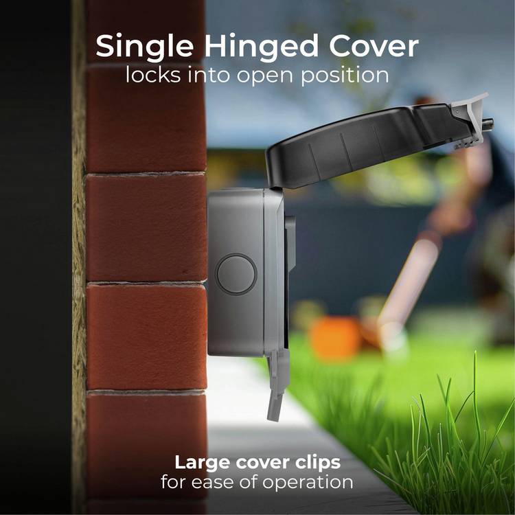 BG 2 gang smart outdoor switched socket grey, imported from the UK
