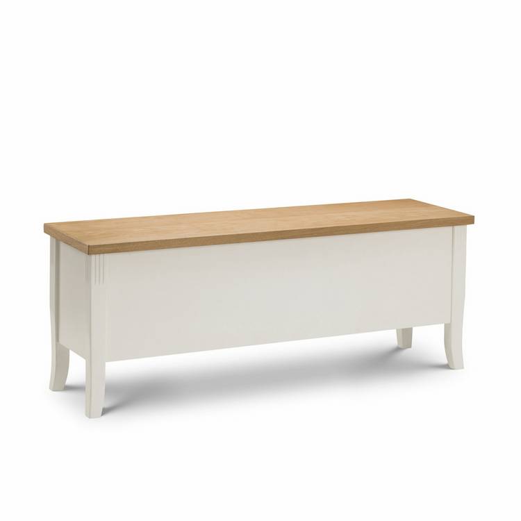 Julian Bowen Davenport shoe storage bench white oak finish (British brand)
