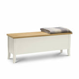 Julian Bowen Davenport shoe storage bench white oak finish (British brand)