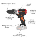 Worx WX354.9 cordless hammer drill 20V, UK version