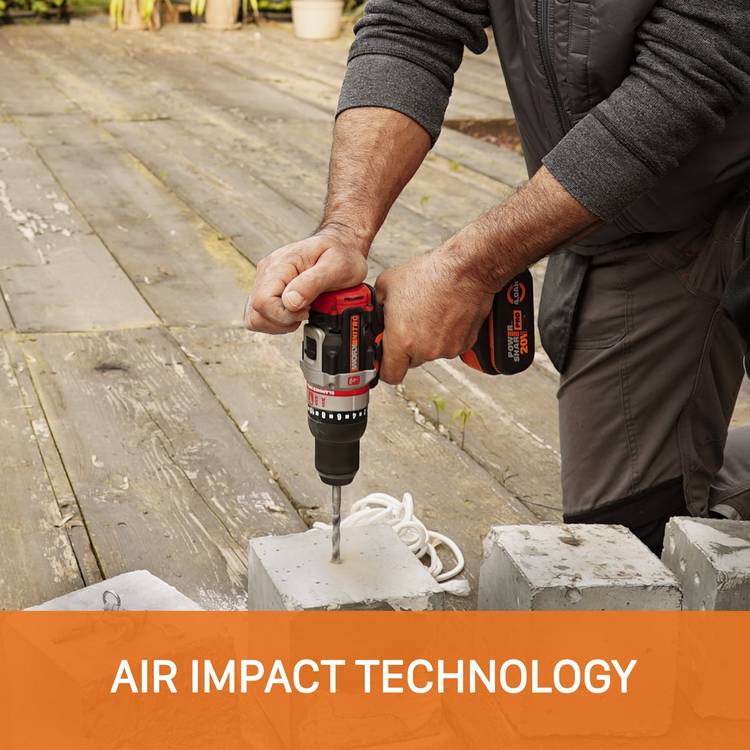 Worx WX354.9 cordless hammer drill 20V, UK version