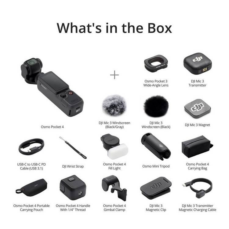 DJI Osmo Pocket 4 gimbal camera Creator Combo, imported from the UK