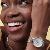 Olivia Burton pastel dial bracelet watch stainless steel crystal bezel (British brand)