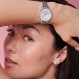 Olivia Burton pastel dial bracelet watch stainless steel crystal bezel (British brand)