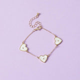 Flitzy kids white heart charm bracelet 7cm (British brand)