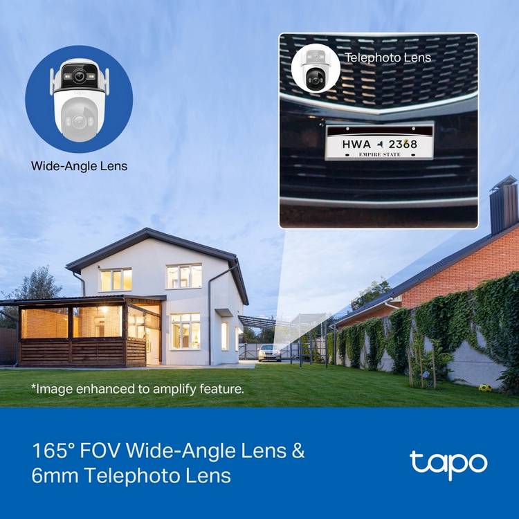 Tapo TC47 outdoor dual lens security camera - British product