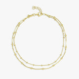 Revere 9ct gold plated double chain anklet 25.5cm - British product
