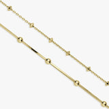 Revere 9ct gold plated double chain anklet 25.5cm - British product