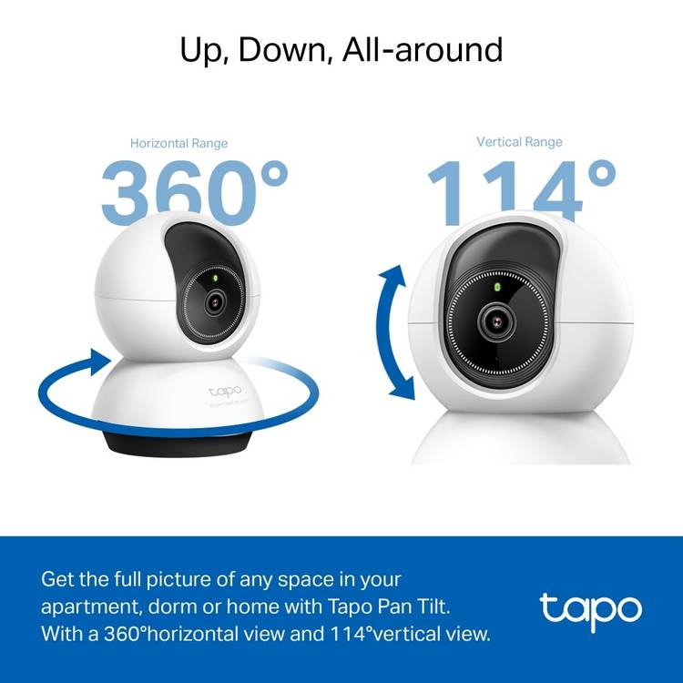 Tapo TC74 3K pan/tilt AI security camera (British brand)
