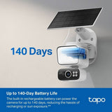 Tapo TC50 2K solar-powered floodlight security camera - British product