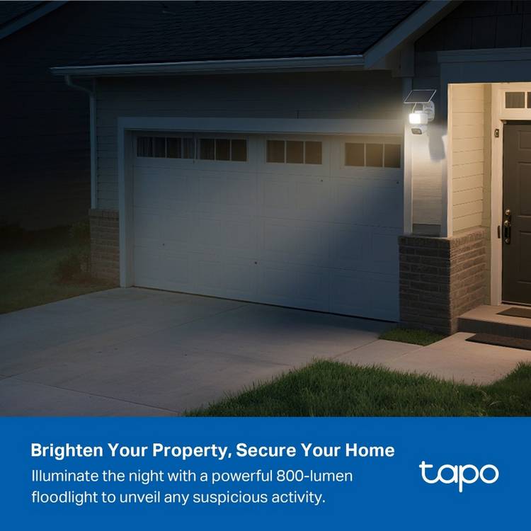 Tapo TC50 2K solar-powered floodlight security camera - British product