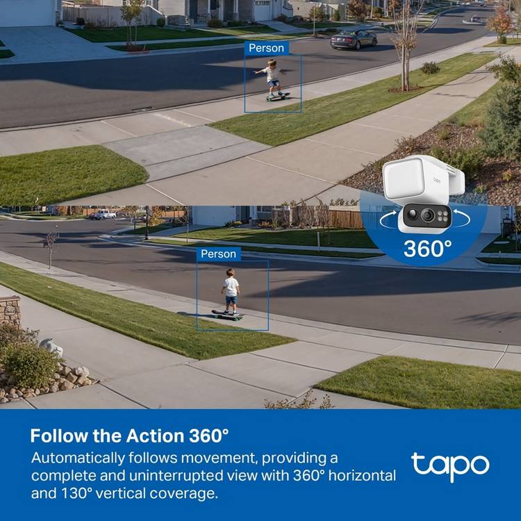 Tapo TC50 2K solar-powered floodlight security camera - British product
