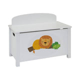Liberty House Toys white toy box with lion decal, UK version