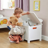 Liberty House Toys white toy box with lion decal, UK version