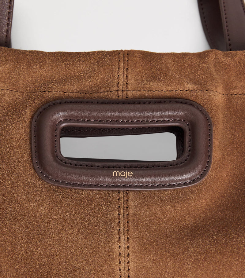 Maje leather and suede Milpi tote bag, imported from the UK