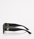 Jimmy Choo cat eye acetate sunglasses gold-tone logo - British product